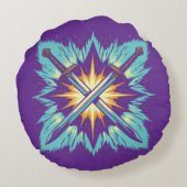 Crossed Fantasy Arrows with Glowing Energy – Dynam ラウンドクッション (裏面)