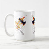 Crossed Fantasy Axes with Fiery Energy – Powerful  コーヒーマグカップ (左)