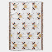 Crossed Fantasy Axes with Fiery Energy – Powerful  スローブランケット (正面縦)