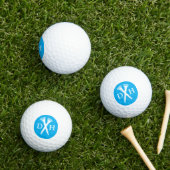 Crossed Golf Tees Personalized Initials Blue ゴルフボール (インサイチュ 芝生)