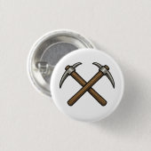 crossed mining pickaxes 缶バッジ (正面&裏面)