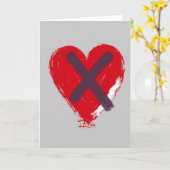 Crossed Out Heart Card カード (黄色い花)