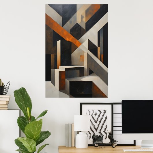 Crossed Structures ポスター (ホームオフィス)