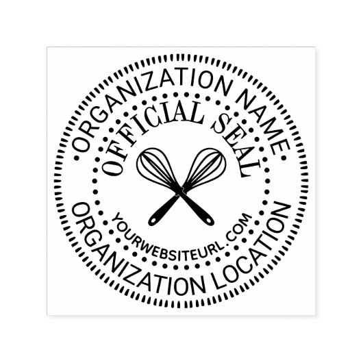 Crossed Whisks Custom Official Seal Name Loc URL セルフインキングスタンプ (デザイン)