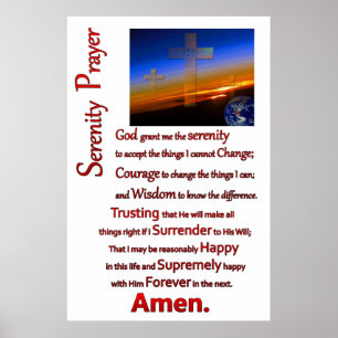 crosses floating in space The Serenity Prayer ポスター