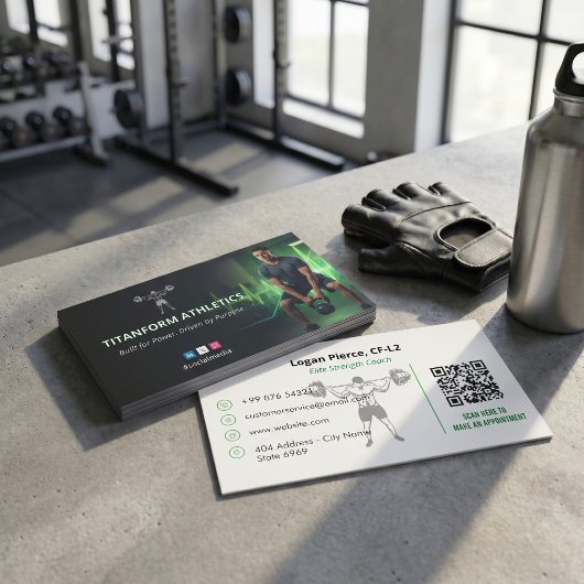 CrossFit コーチ ビジネス | モダンパワー グリーン 名刺