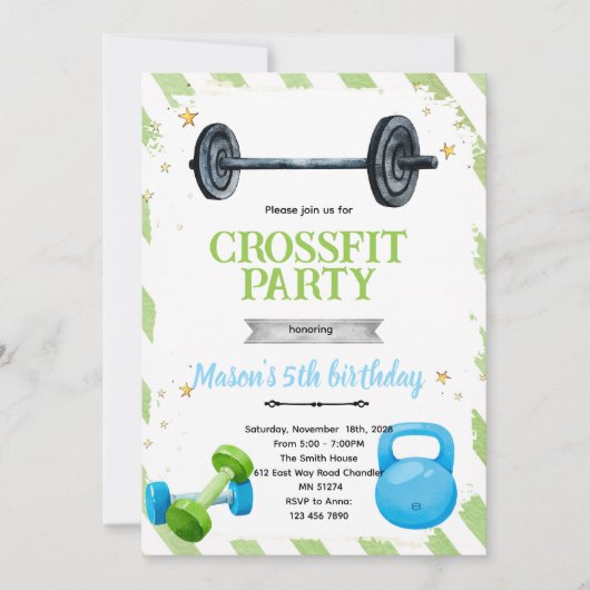 CrossFit Birthday party Invitation 招待状 (正面)