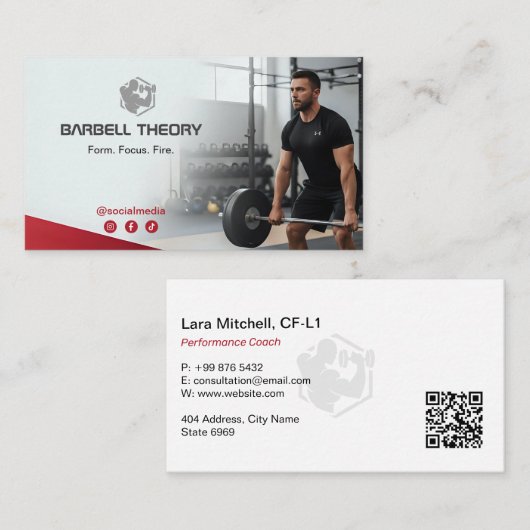 CrossFit Coach Business | Minimalist Fitness 名刺 (正面/裏面)
