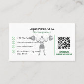 CrossFit Coach Business | Modern Power Green 名刺 (裏面)