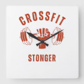 CrossFit Stronger--Power & Strength Mindset スクエア壁時計 (正面)
