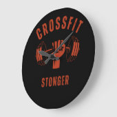 CrossFit Stronger--Power & Strength Mindset ラージ壁時計 (傾斜)