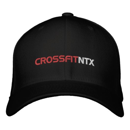 CrossFitNTX – ブラックハット 刺繍入りキャップ (正面)