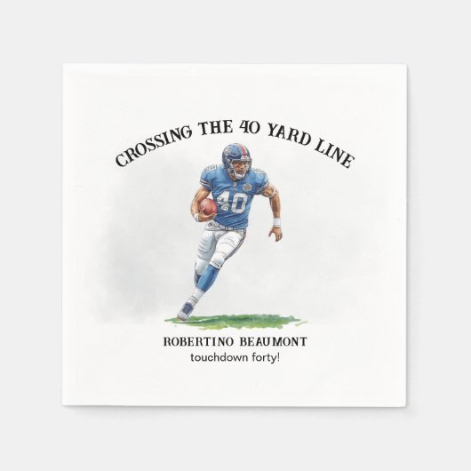Crossing 40 Yard American Football 40th birthday スタンダードカクテルナプキン (正面)