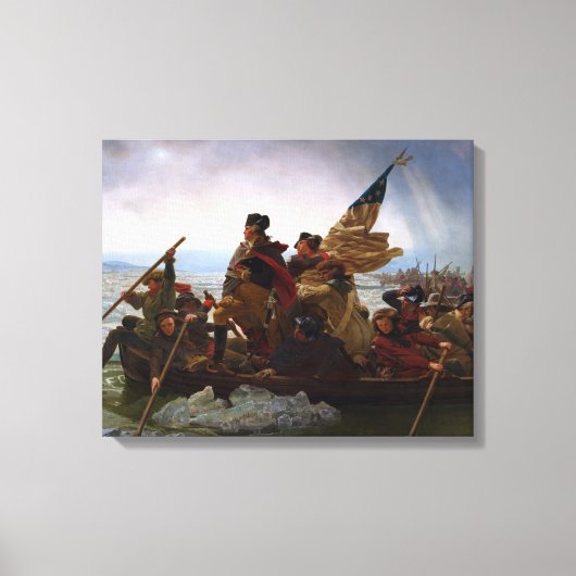 Crossing Delaware 1776:ジョージ・ワシントン将軍 キャンバスプリント (正面)