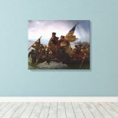 Crossing Delaware 1776:ジョージ・ワシントン将軍 キャンバスプリント (インサイチュ (ウッドフロア))