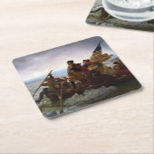 Crossing Delaware 1776:ジョージ・ワシントン将軍 スクエアペーパーコースター (アングル)