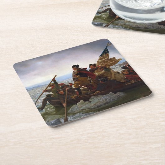 Crossing Delaware 1776：ジョージ・ワシントン将軍 スクエアペーパーコースター (アングル)