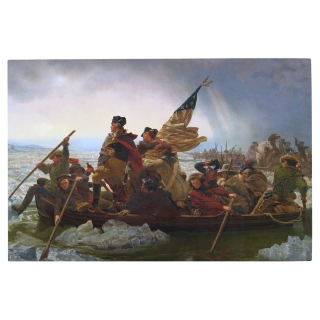 Crossing Delaware 1776：ジョージ・ワシントン将軍 メタルプリント (正面)