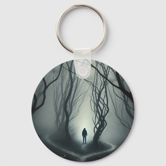 Crossroads in the Fog - Gloomy Forest Art Print キーホルダー (正面)