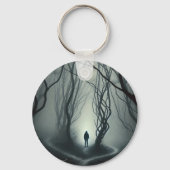 Crossroads in the Fog - Gloomy Forest Art Print キーホルダー (裏面)