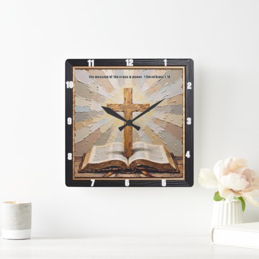 Cross's Power: Word Revealed True スクエア壁時計 (ホーム)