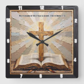 Cross's Power: Word Revealed True スクエア壁時計 (正面)