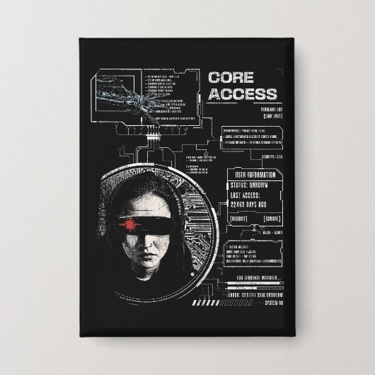 Crosswired - Brutalistストリートウェアデザイン 缶バッジ (正面)