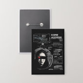 Crosswired - Brutalistストリートウェアデザイン 缶バッジ (正面/裏面)