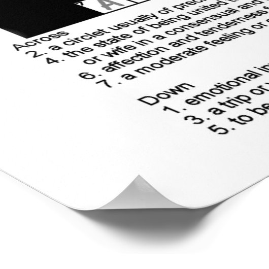 Crossword Puzzle of Love Poster ポスター (角)