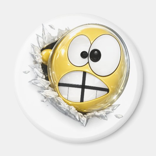 Crossy 3D Emoji Round Magnet マグネット (正面)