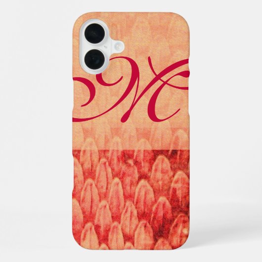 CROTALUS MONOGRAM 赤 ピンク フクシア iPhoneケース (裏面)