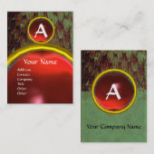 CROTALUS MONOGRAM TOPAZ,明るい赤い灰色 名刺 (正面/裏面)