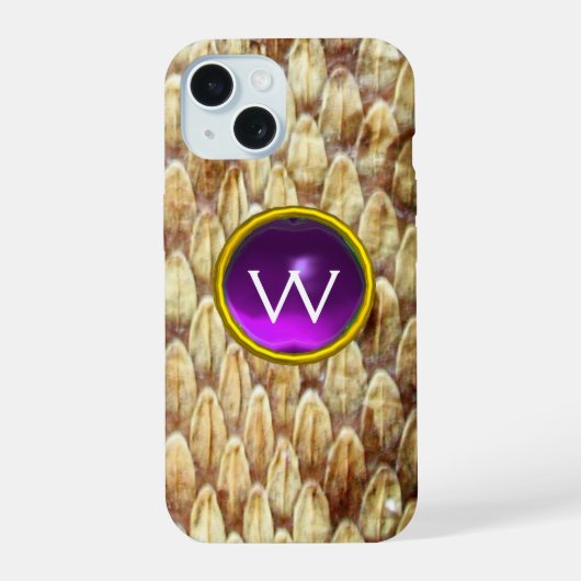 CROTALUS PURPLE GEM モノグラム iPhone 15ケース (裏面)