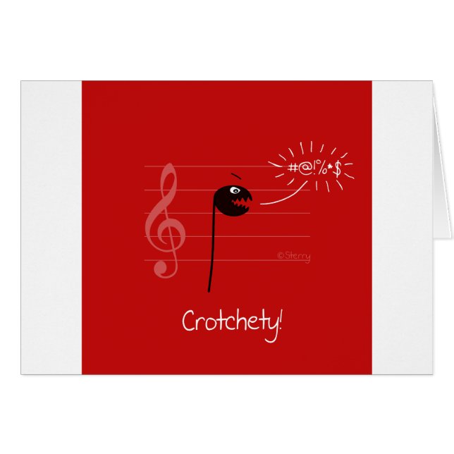 Crotchety -音楽冗談の漫画 (正面横)