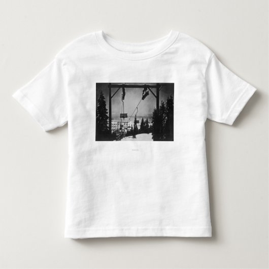 Crouse山のリフトからの都市のアンテナ トドラーTシャツ (正面)