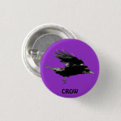 CROW飛んでいる Raven Wildlife Birdsシリーズ 缶バッジ (正面&裏面)