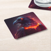 Crow スクエアペーパーコースター (アングル)