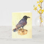 Crow -独自のメッセージでカスタマイズ カード (黄色い花)