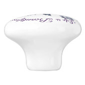 Crow Bird Black Roses Script Nature セラミックノブ (側面)