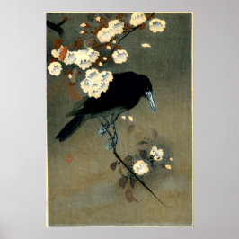 Crow & Blossom by Ohara Koson (1910) ポスター