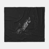 Crow, F-Caw-F Bird Retro Classic フリースブランケット (正面(横))