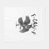 Crow, F-Caw-F Funny Bird フリースブランケット (正面(横))