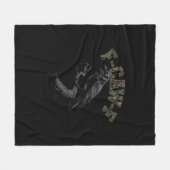 Crow F-Caw-F Funny Bird フリースブランケット (正面(横))