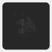 Crow, F-Caw-F Funny Bird Aesthetic Casual スクエアシール (正面)