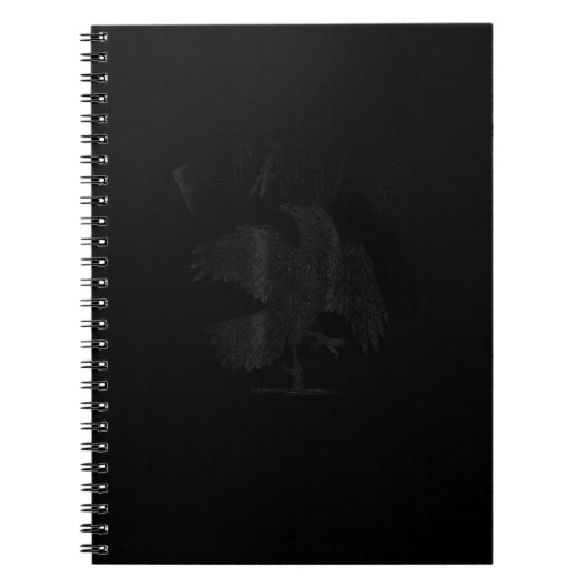 Crow, F-Caw-F Funny Bird Aesthetic Casual ノートブック (正面)