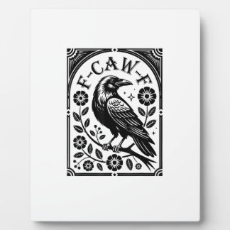 Crow, F-Caw-F Funny Bird Aesthetic Graphic フォトプラーク