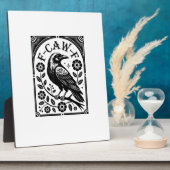 Crow, F-Caw-F Funny Bird Aesthetic Graphic フォトプラーク (側面)