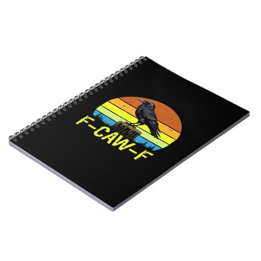 Crow F-Caw-F Funny Bird Classic Minimal Clean ノートブック (左側)