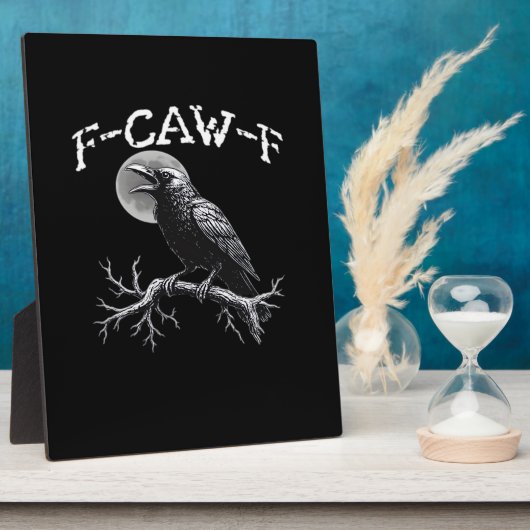 Crow F-Caw-F Funny Bird Cool Unique フォトプラーク (側面)