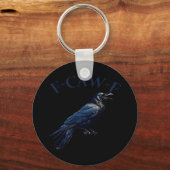 Crow, F-Caw-F Funny Bird Creative Casual キーホルダー (正面)